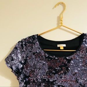 Leifsdottir Blue Sequins Top